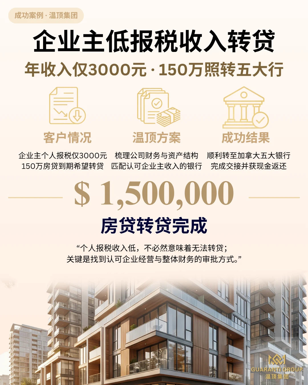 个人年报税收入仅3000元，150万房贷还能转到五大行吗？