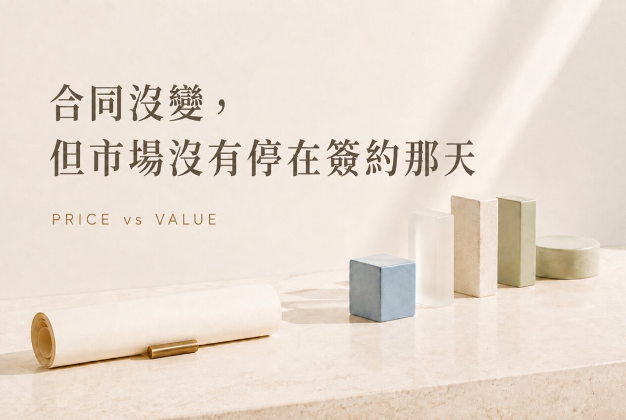 合約沒有改變，但市場沒有停在簽約那天