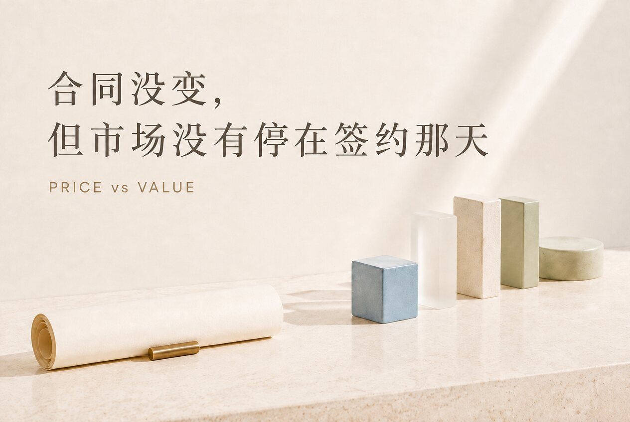 合同没有改变，但市场没有停在签约那天