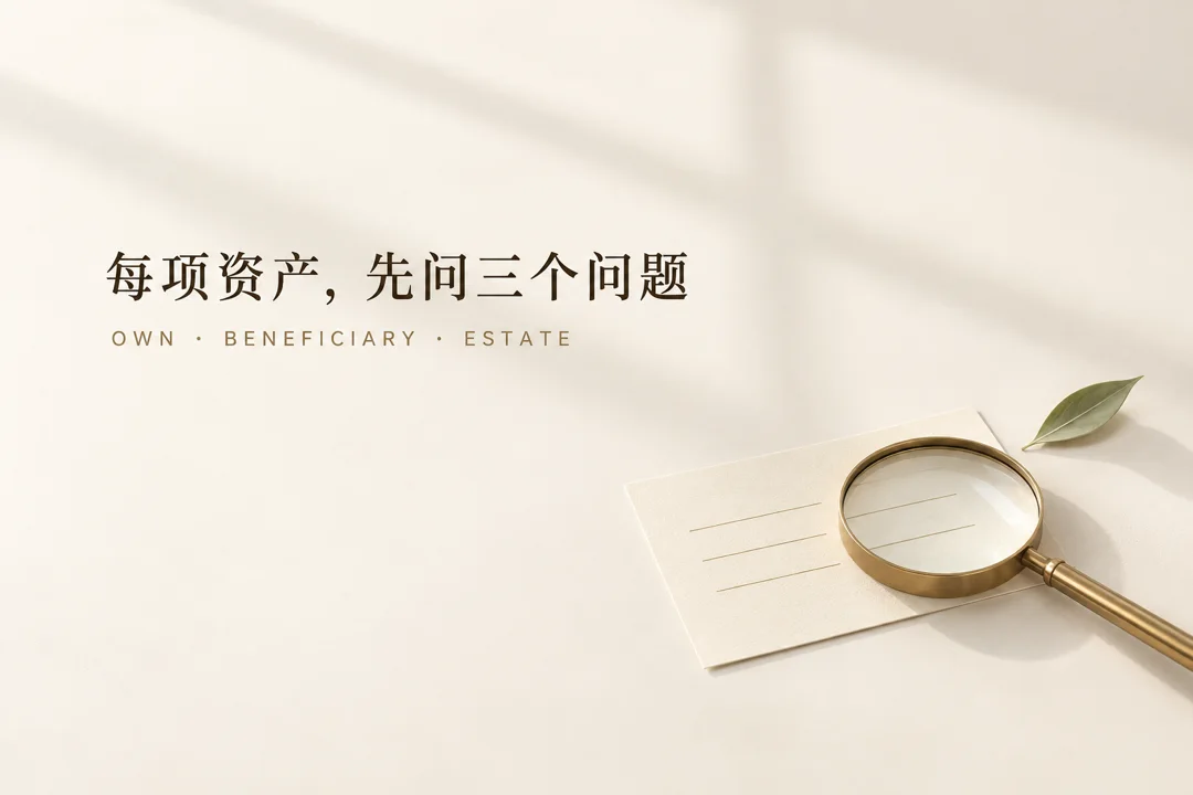 每项资产，先问三个问题
