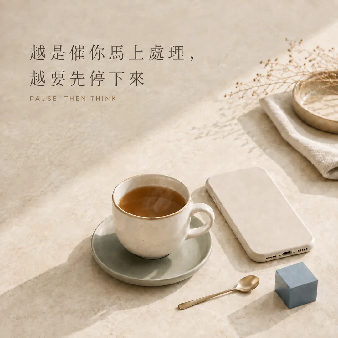 越是催你馬上處理，越要先停下來