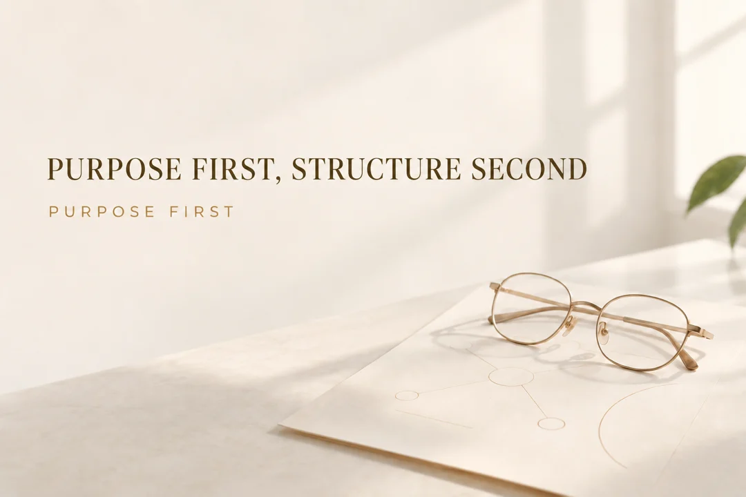 Purpose first, structure second