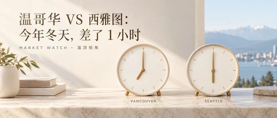 温哥华与西雅图的两座时钟，提示2026年冬天两地将相差一小时