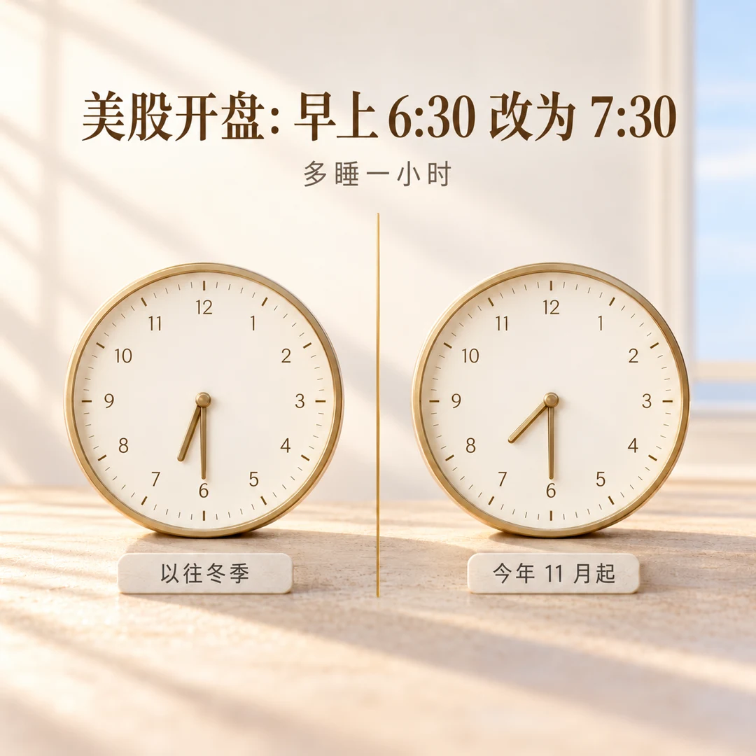 美股常规交易开盘时间在温哥华由往年冬季早上6:30变为7:30