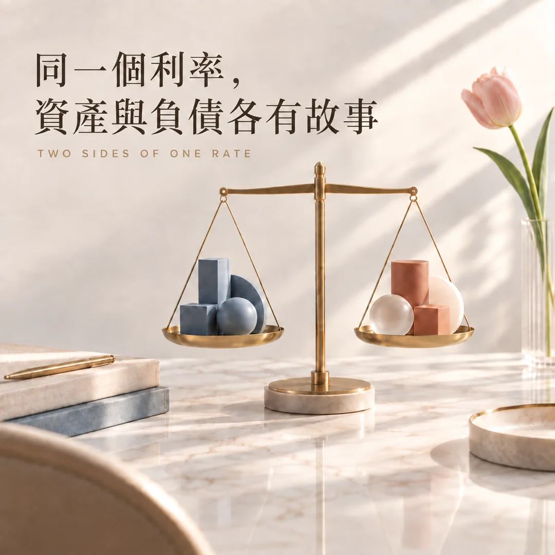 同一個利率變化，對負債和資產可能產生不同影響