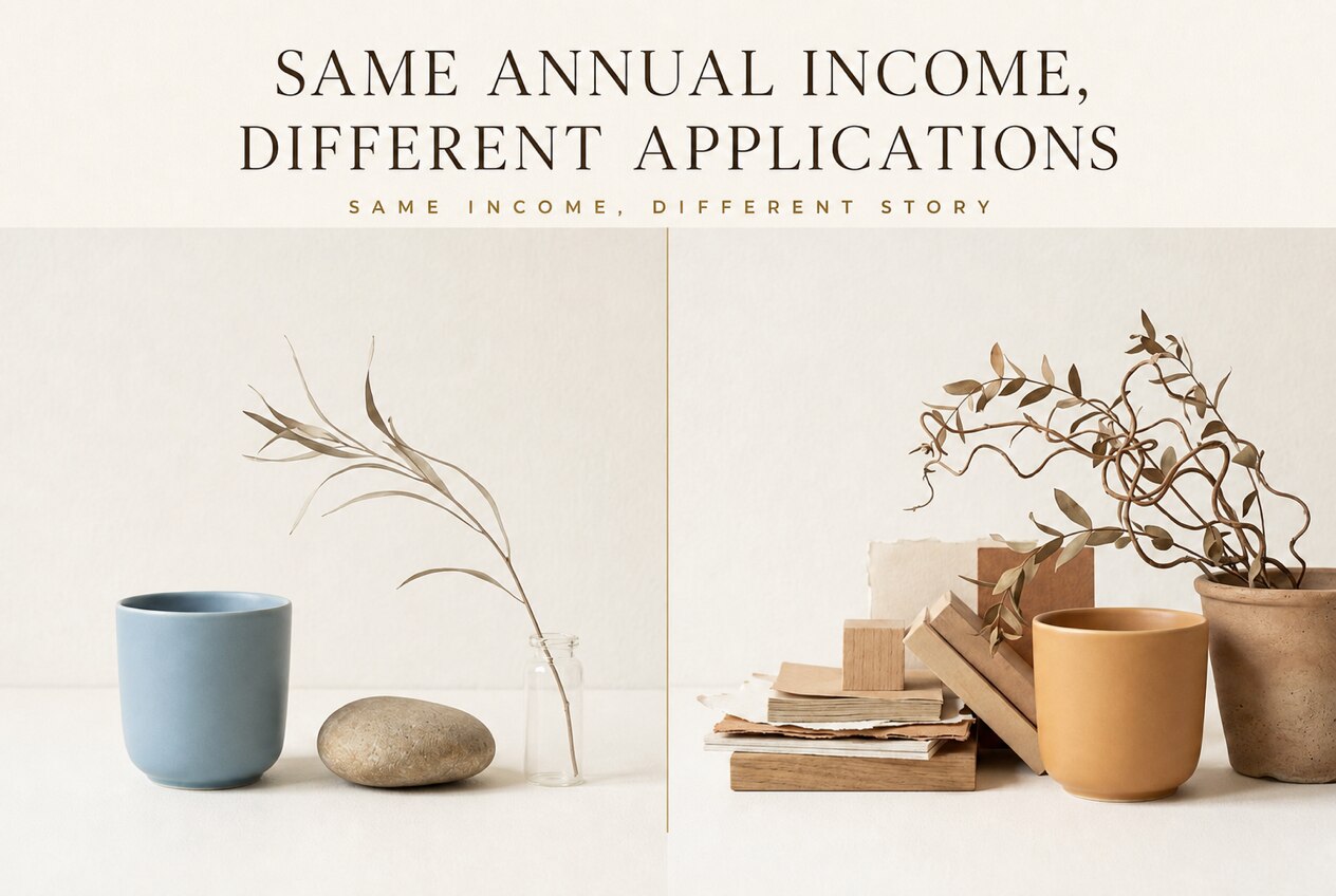 The same income can still produce two very different mortgage applications