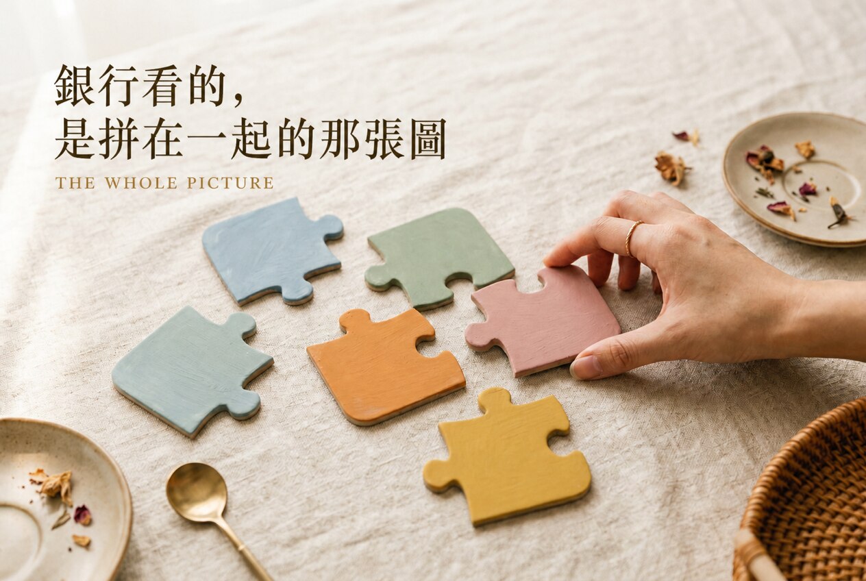 銀行看的，是拼在一起的那張圖
